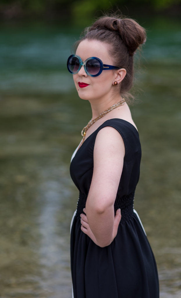 Code Name U.N.C.L.E, Gaby Teller, schwarz-weisses Kleid, Shooting, Model, Available Light, Outdoor-Fotografie